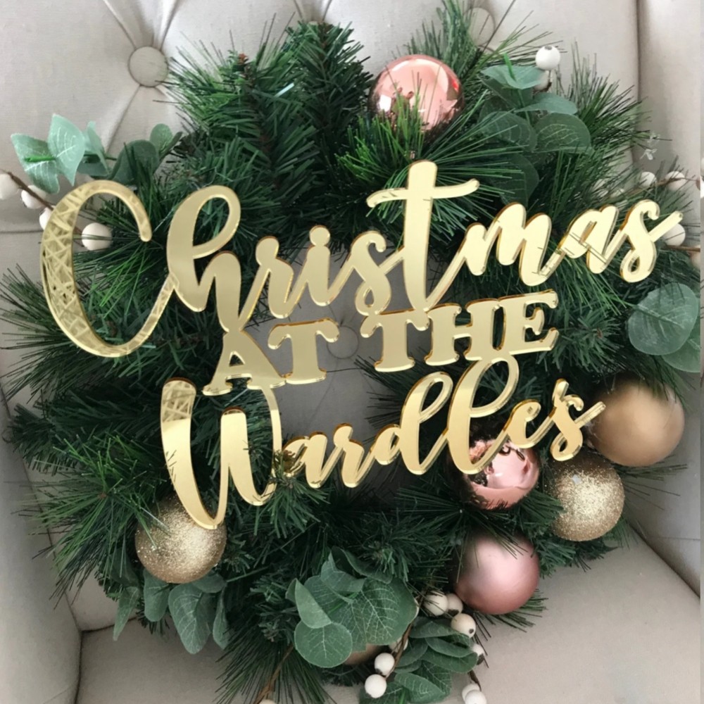 Personalised Christmas Wreath Door Sign 定制圣诞节装饰字母牌