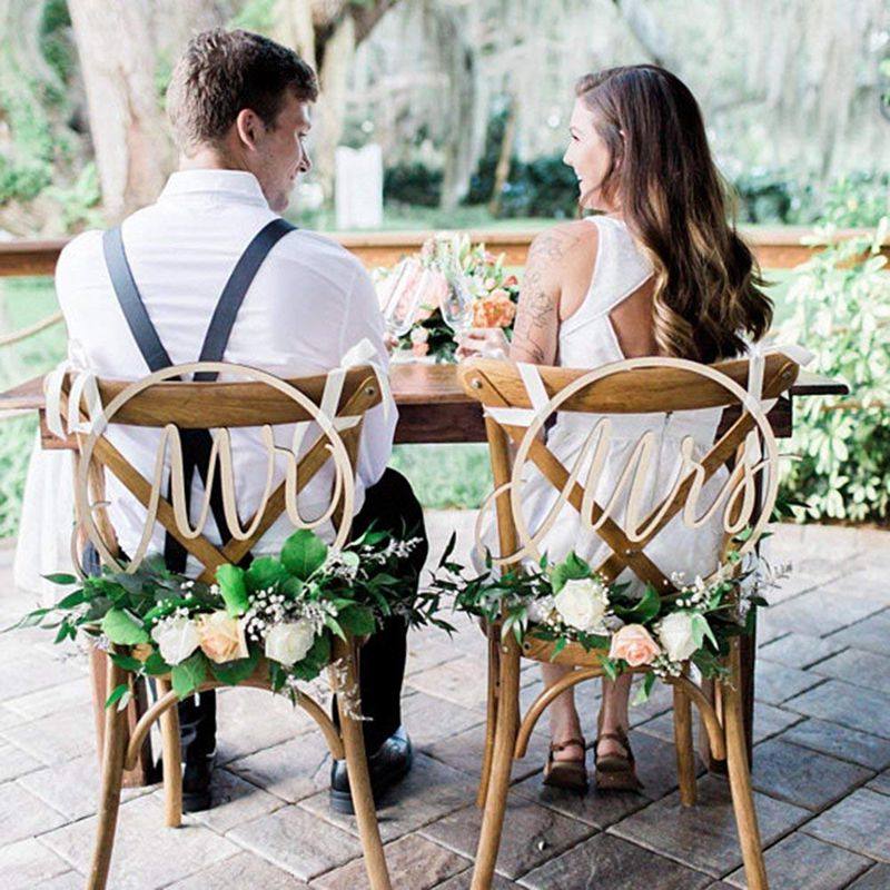 Mr & Mrs Wedding Chair Signs椅背装饰婚礼拍照道具婚庆用品布置