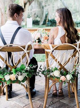 Mr & Mrs Wedding Chair Signs椅背装饰婚礼拍照道具婚庆用品布置