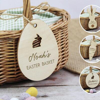 Easter Basket Name Tags 复活节兔子装饰品定制名字复活节礼物