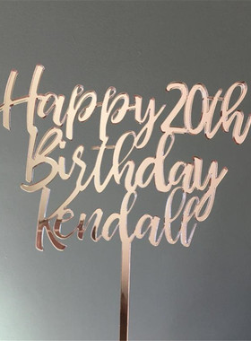 Custom Happy Birthday CakeTopper定制名字年龄生日蛋糕插牌装饰