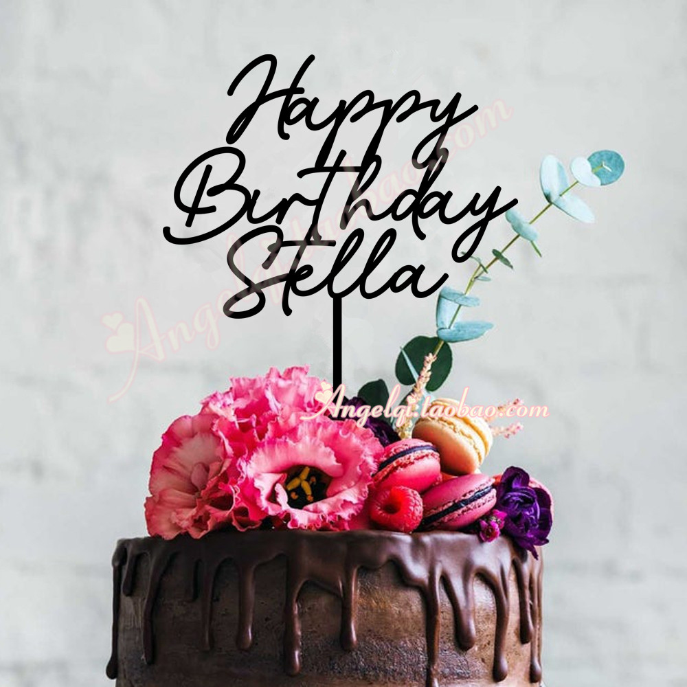 happybirthday caketopper个性定制生日派对蛋糕插牌装饰纪念礼物