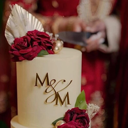 Custom IWedding Cake Charm 定制新郎新娘首字母婚礼蛋糕装饰牌