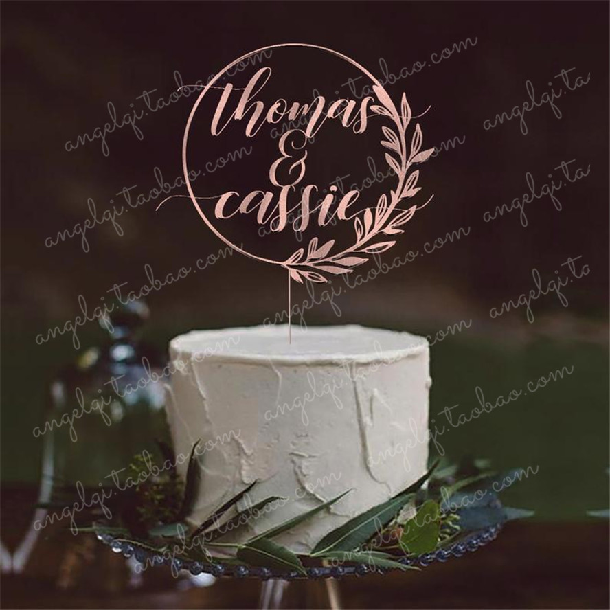 customnamewedding caketopper定制新娘新郎名字甜品装饰蛋糕插牌