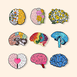 脑科医生白大褂配饰大脑内外科医学徽章人体医学送医师医学生礼物