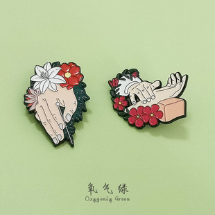 中医针灸把脉胸针饰品中医馆小礼品中医师饰品艾灸理疗周边新中式