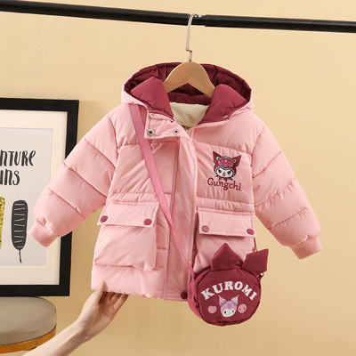 女童冬装棉服外套加绒加厚棉袄