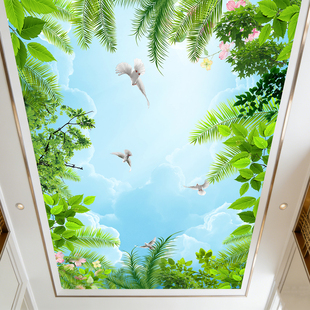 天花板贴纸屋顶吊顶墙面遮丑装饰卧室温馨墙纸自粘防水蓝天墙贴画