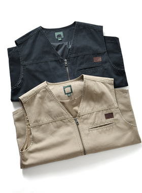 【欧美单~全棉透气+抗撕裂】秋季男士户外休闲坎肩背心V领马甲潮