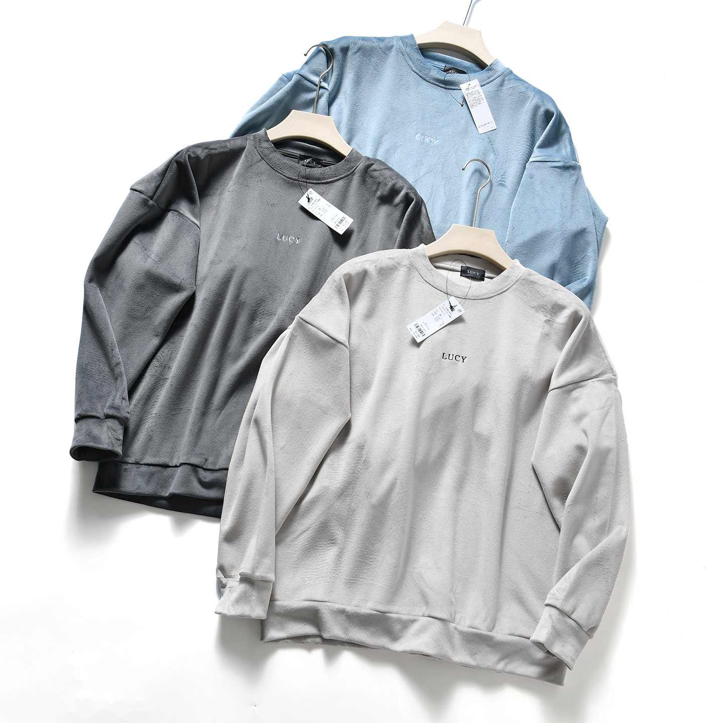 【日单小众~绒感丝滑~外贸尾货】秋冬男士休闲宽松圆领长袖卫衣潮