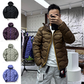 秋冬季 防泼水 90鸭绒 男女轻量保暖连帽休闲羽绒服外套 日系风