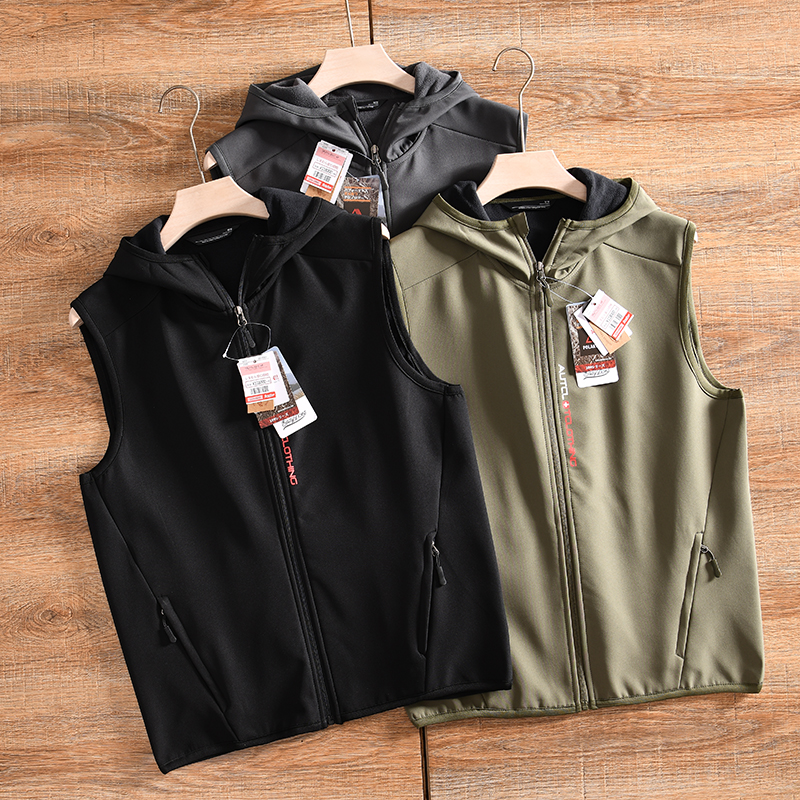 外贸尾货加绒户外坎肩背心