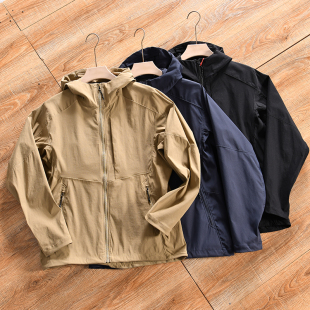 平替系 春季 3D立裁 四面弹 男户外连帽软壳衣运动外套 防泼水