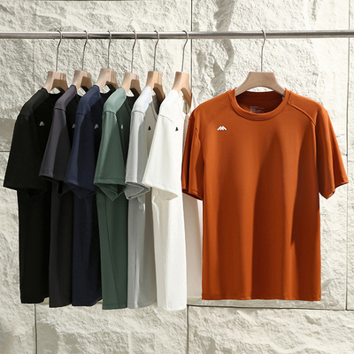 【冰凉肤感~无畏炎夏~高弹无拘束】夏季男士运动百搭圆领速干短袖