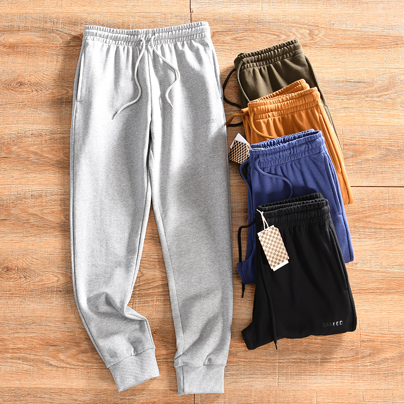 【基础百搭~棉质毛圈-外贸尾货】春季男士休闲卫裤修身束脚长裤潮