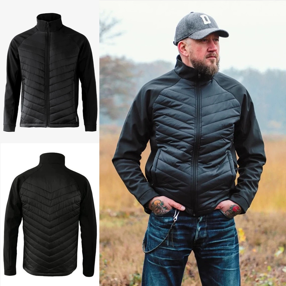 【美单~中空科技棉+3D立裁】秋冬季男士夹棉夹克薄款立领棉衣外套