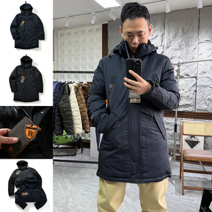 【欧美单+有大码~加厚抗寒+防泼水】冬季男士户外中长款工装棉衣