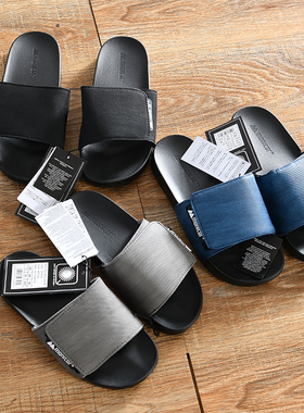 柔软Q弹+吊卡79美叨！外贸尾货！男夏季魔术贴一字拖凉鞋沙滩拖鞋