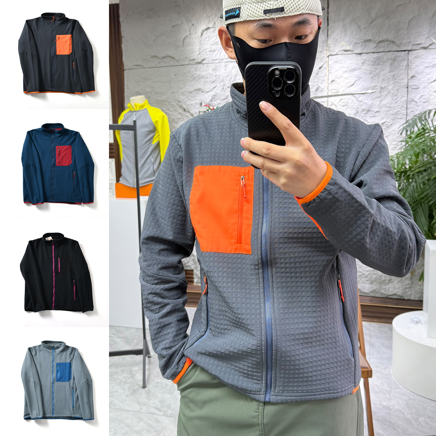 【R2系~撞色+加绒保暖】秋冬季男女情侣款户外休闲立领夹克外套潮