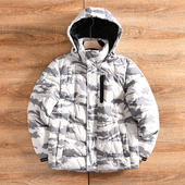 加厚保暖 男士 迷彩风 冬季 连帽休闲加厚保暖羽绒服 外贸尾货