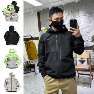 瑞士高奢 男士 全压胶 秋季 户外运动连帽冲锋衣骑行夹克 3D立裁