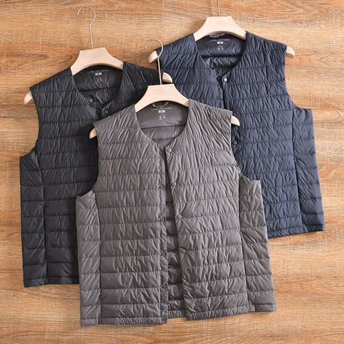 外贸尾货V领羽绒背心马甲