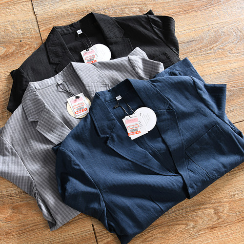 春夏季日常透气亚麻西服外套