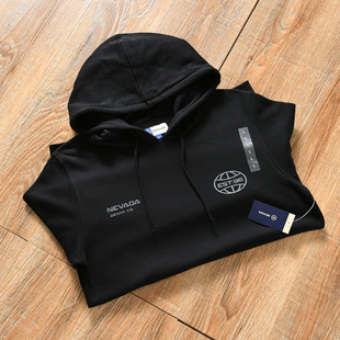 欧美小众 男士 棉质毛圈料 秋冬季 连帽休闲套头卫衣潮 街头潮牌