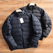 外贸尾货 90鸭绒 秋冬季 男士 立领羽绒服 休闲百搭薄款 日系小众