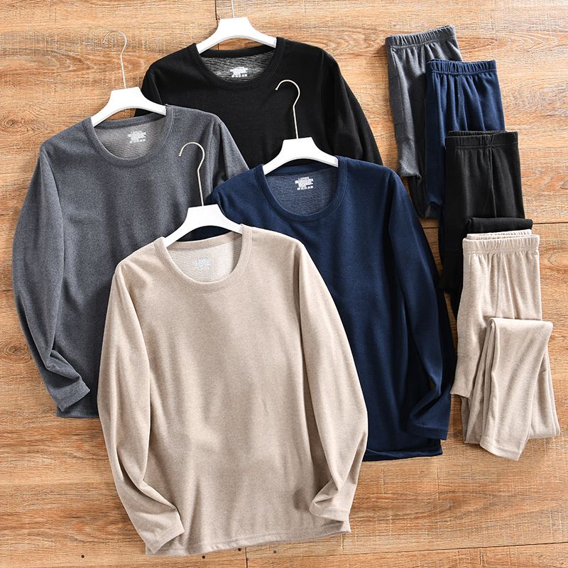 桑蚕丝+山羊绒高弹力保暖套装