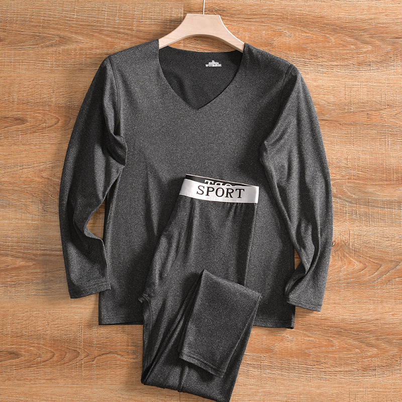 外贸尾货男士简约保暖套装