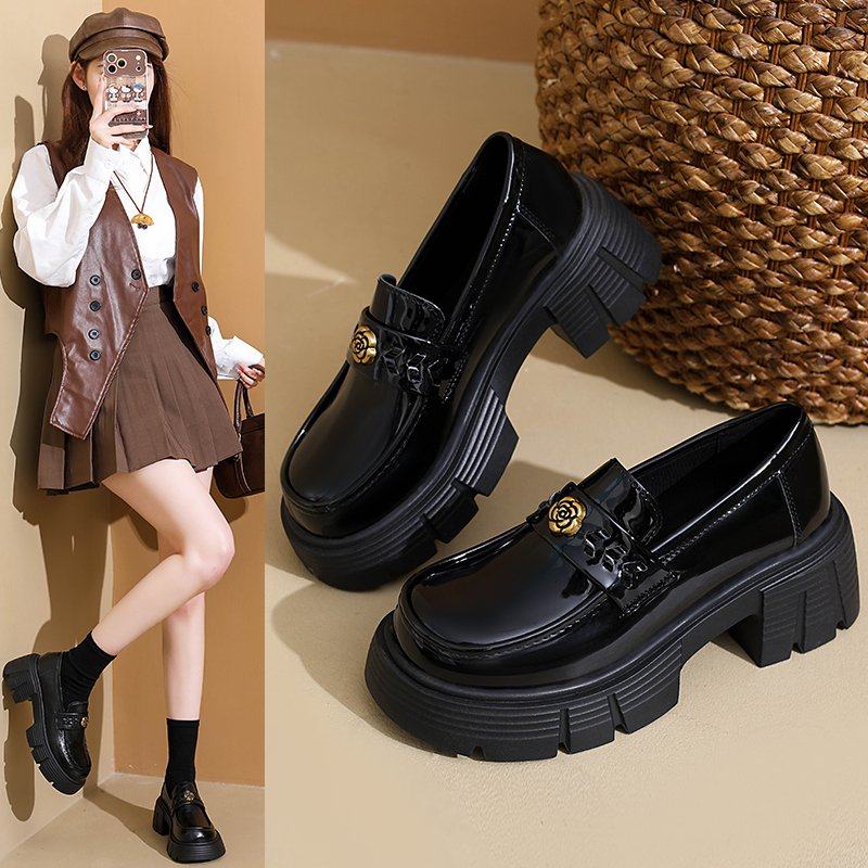 厚底乐福鞋女2026新款春季软皮软底不累脚小个子增高英伦风小皮鞋,女鞋,乐福鞋（豆豆鞋）,淘宝优惠券,粉丝福利购,淘宝优惠卷