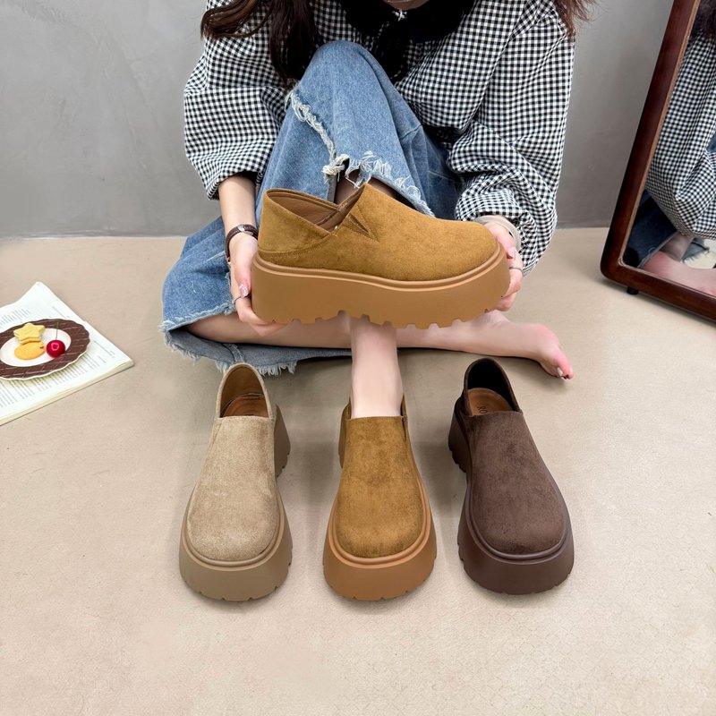 厚底增高勃肯鞋一脚蹬单鞋女2025新款春夏小个子女鞋博肯鞋乐福鞋