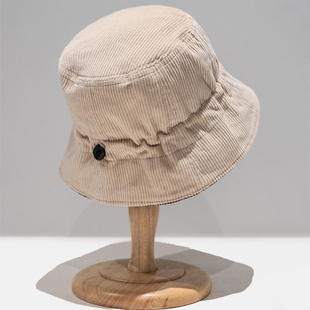 纯棉双面灯芯绒渔夫帽 简约美式复古秋冬季新款男女通用保暖帽子