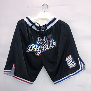 快船威少独行侠湖人篮球短裤男 重磅工业风网眼美式风格4口袋拉链