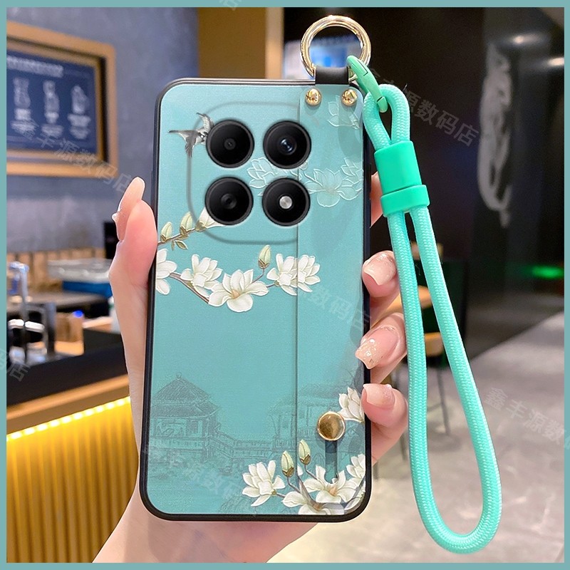 适用红米Note15手机壳Note13保护壳Note15pro手腕绳Note14软硅胶Note15pro+中国风pro支架Note13个性腕带支架