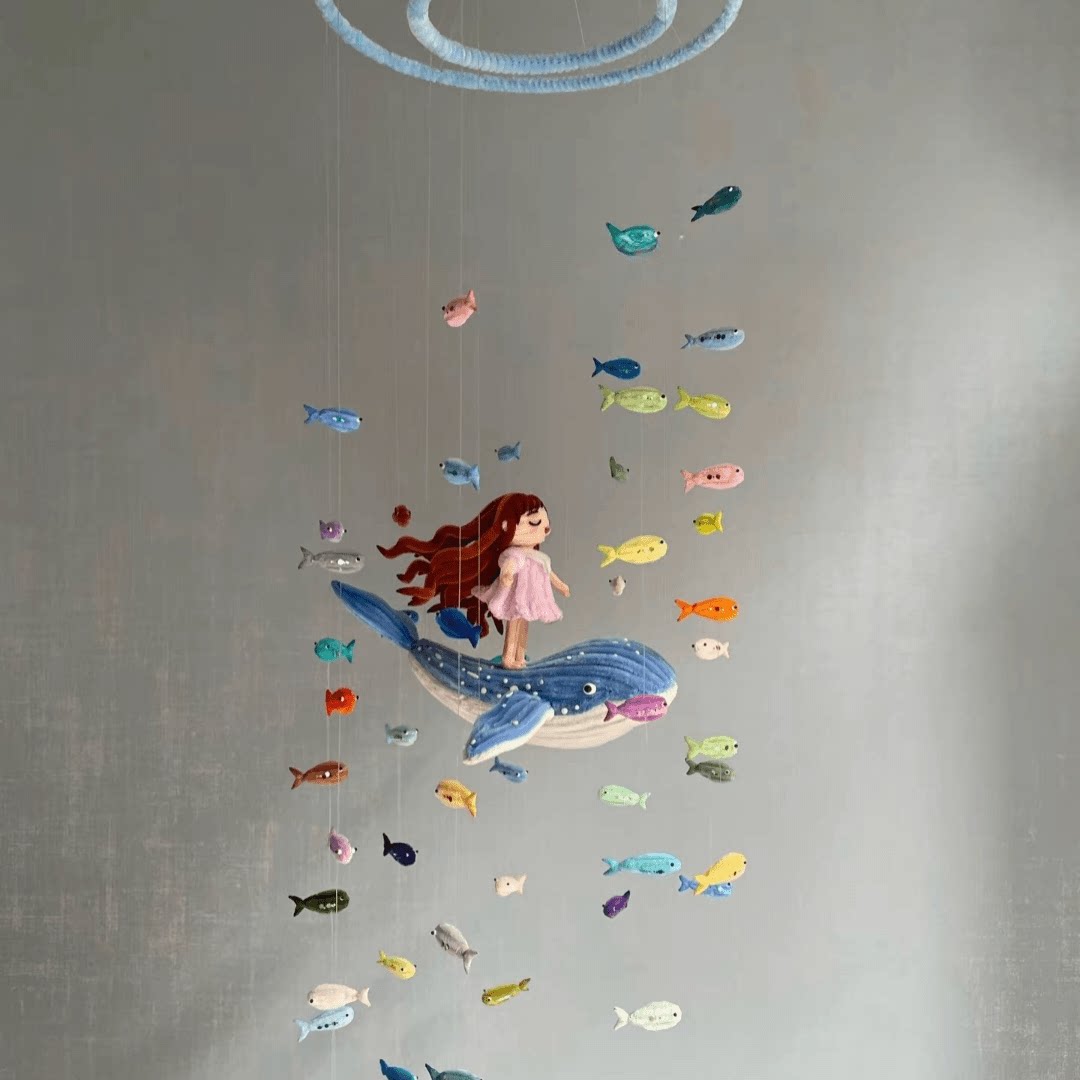 海洋小鱼鲸梦风铃空中挂饰扭扭棒手工diy材料包送男女友闺蜜礼物