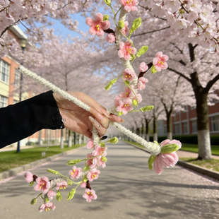 情人节桃花弓扭扭棒diy材料包春日氛围感出片送情侣闺蜜创意礼物