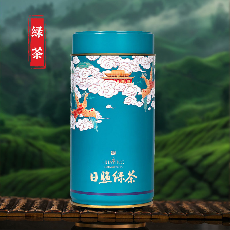 日照绿茶100g口粮茶铁罐装
