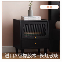 法式复古纯实木床头柜家用卧室小型橡木中古儿童创意收纳储物柜