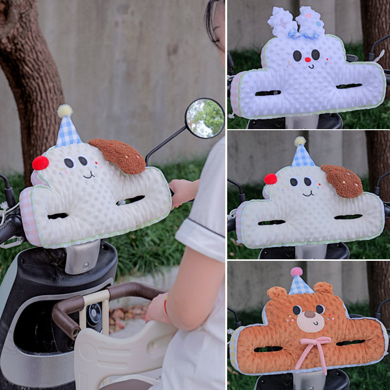 电动车防撞垫儿童座椅护头枕通用婴儿可爱猫咪前置加厚防撞头神器