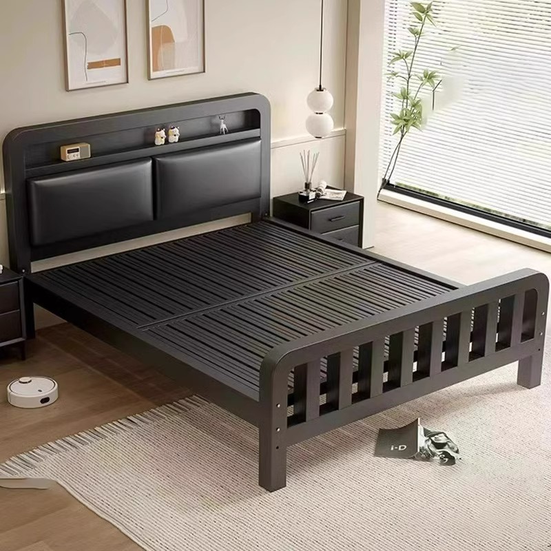 天坛家具铁艺床家用主卧现代简约双人床单人宿舍加厚铁架床出租房