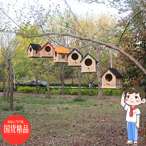 恒特佳鸟窝户外防雨实木环保