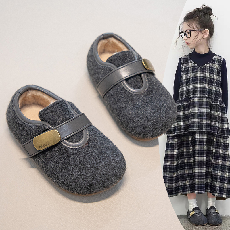 女童毛毛鞋外穿儿童棉鞋