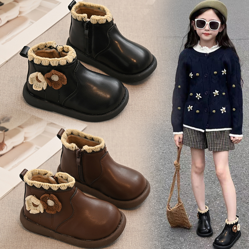 女童靴子公主冬季2025新款小童
