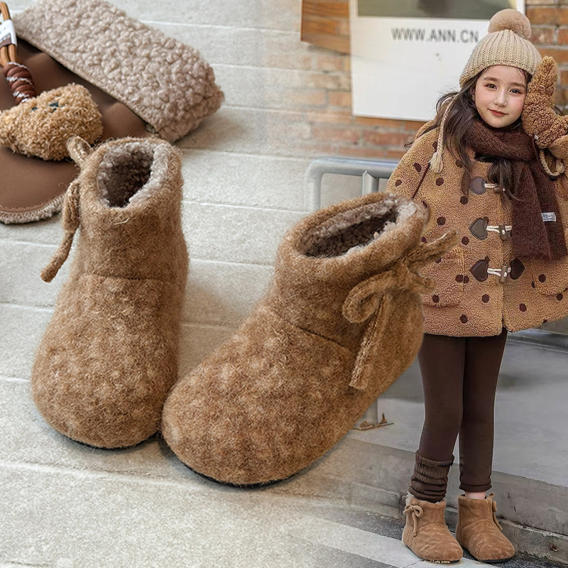 女童靴子冬季2025新款毛毛鞋