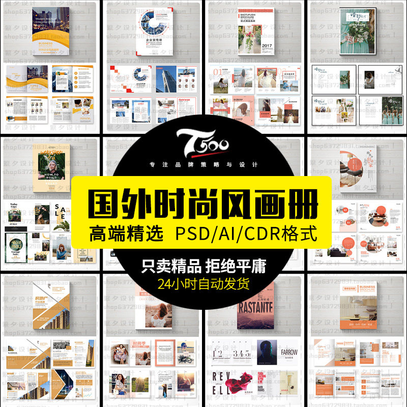 国外时尚画册模板psd素材ai平面设计排版杂志作品集cdr创意书版式