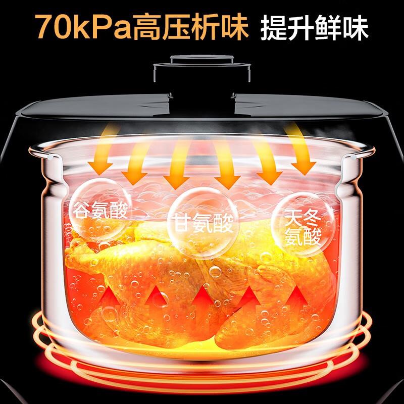 美.的电压力锅5L家用精钢厚釜不锈钢多功能高压饭锅YLC541G