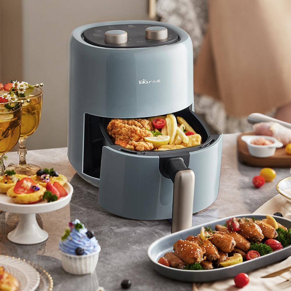小.熊空气炸锅QZG-E12W5家用多功能3L微电脑触控电炸锅可拆卸