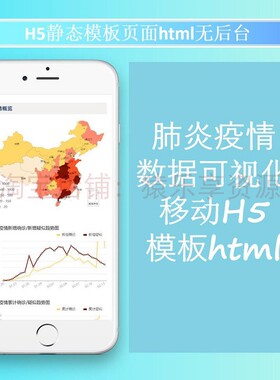 新冠肺炎疫情可视化数据H5前端模板页html源码统计表echarts